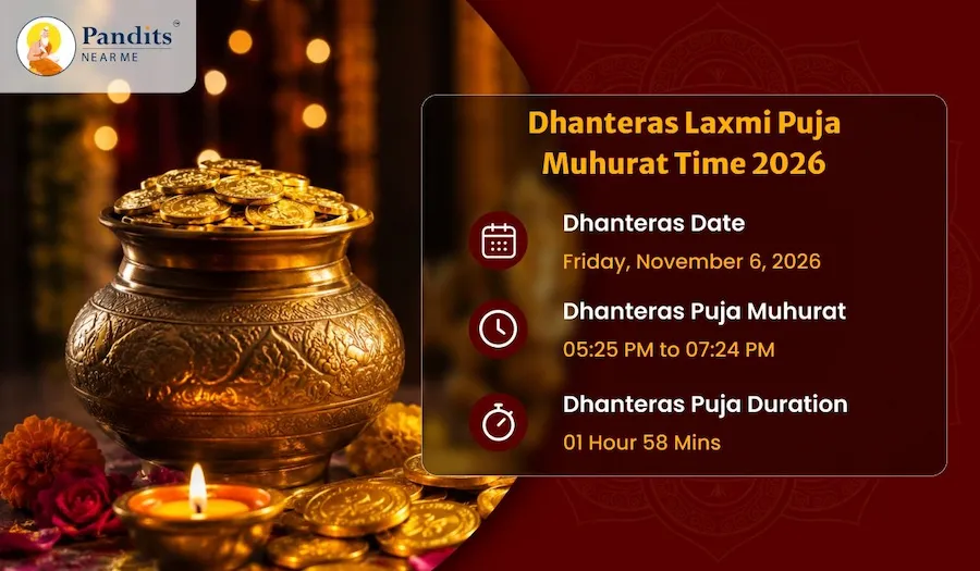 Dhanteras Laxmi Puja Muhurat Time 2026