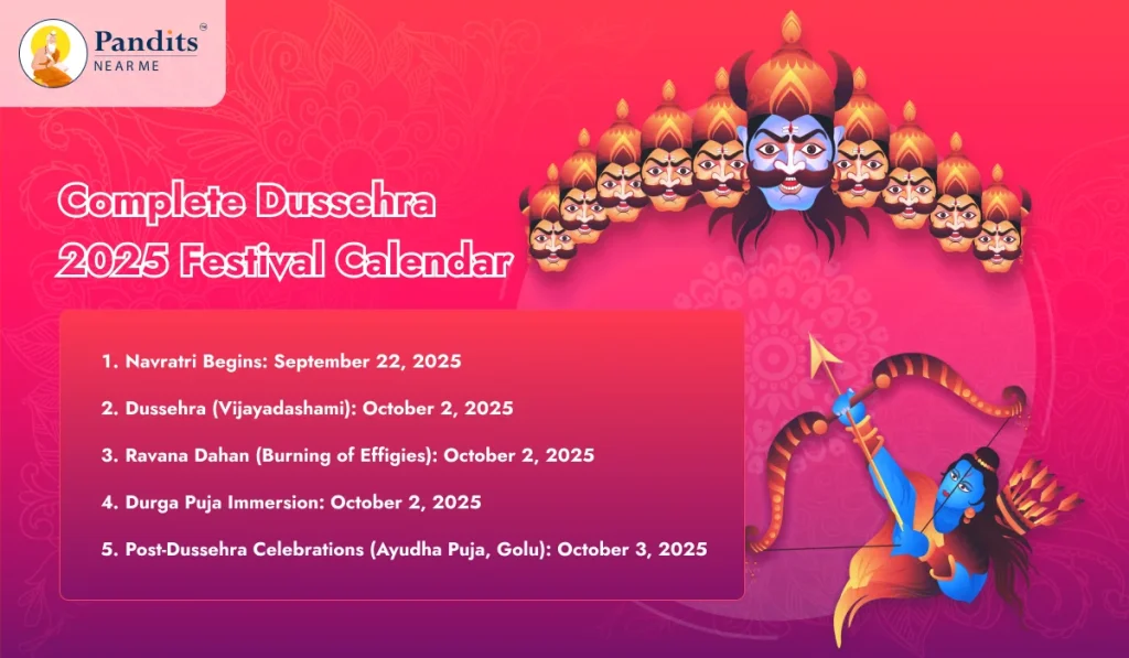 Complete Dussehra 2025 Festival Calendar
