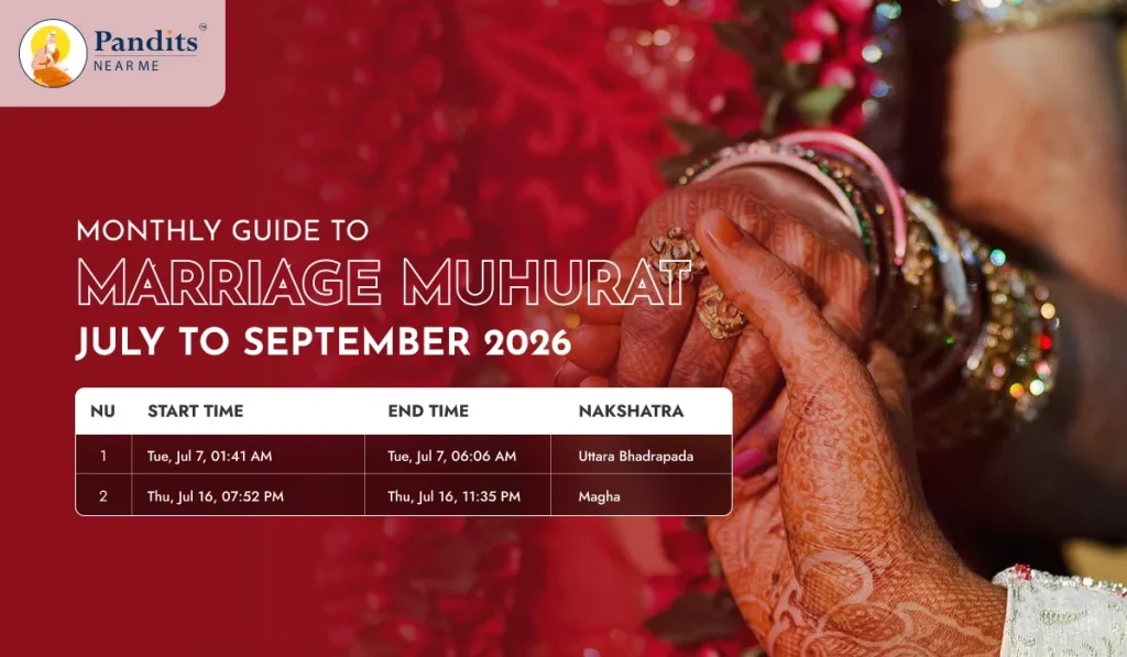Marriage Muhurat July to September 2026